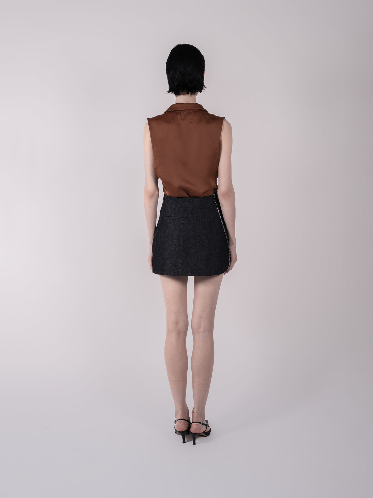 Tie Shirt - Denim Skirt